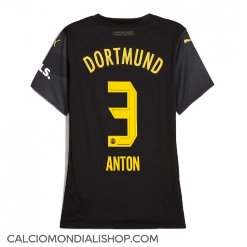 Maglie da calcio Borussia Dortmund Waldemar Anton #3 Seconda Maglia Femminile 2024-25 Manica Corta